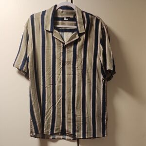 The Kooples Stripes Shirt Short Sleeve Button Down NWT $225 Medium